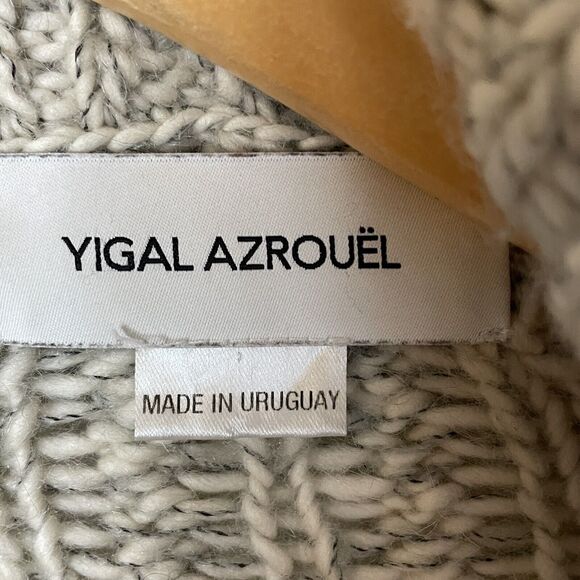 YIGAL AZROUEL Chunky Knit Merino Draped Front Cardi Sweater Women S OVERSIZE - Picture 9 of 15